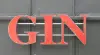 Product image 1 of the product “Capital Letters - GIN on metal frame Height about 50cm. open on the back side. red color letter. ”